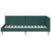 vidaXL Cornice del letto ad angolo Verde Scuro 100 cm x 200 cm Velluto