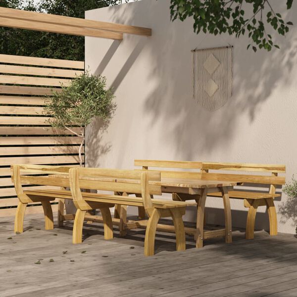 vidaXL Set da Pranzo da Giardino 3 pz in Legno di Pino Impregnato