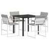 vidaXL Set da Pranzo per Giardino 5 pz Bianco e Grigio Chiaro