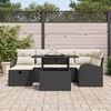 vidaXL Set Divano da Giardino con cuscino 7 pcs Nero Poly Rattan