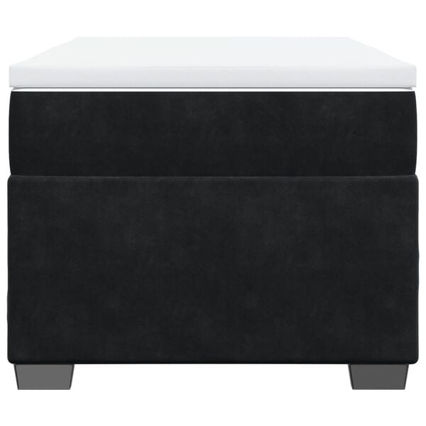 vidaXL Giroletto a Molle con Materasso Nero 90x190 cm in Velluto