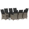 vidaXL Set da Pranzo per Giardino 9 pz Grigio polyrattan