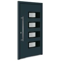 vidaXL Porta Ingresso Antracite 100x200 cm in Alluminio e PVC