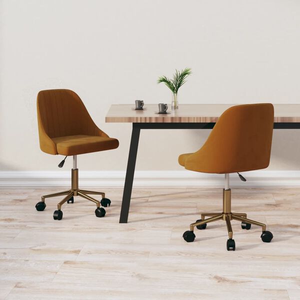 vidaXL Sedie da Pranzo Girevoli 2 pz Marroni in Velluto