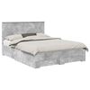 vidaXL Struttura del letto con cassetto Grigio cemento 150 x 200 cm
