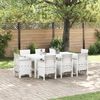 vidaXL Set da Pranzo per Giardino 9 pcs Bianco Polipropilene
