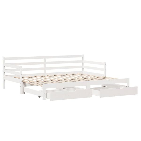 vidaXL Letto Estraibile con Cassetti senza Materasso Bianco 90x190 cm