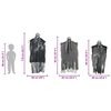 vidaXL Fantasma appeso di Halloween 3 pcs Nero 66 x 110 cm Poliestere