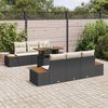 vidaXL Set Divano da Giardino con archiviazione 7 pcs Nero Poly Rattan