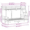 vidaXL Letto a Castello 90x200/120x200cm Bianco Legno Massello di Pino