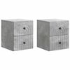 vidaXL Mobiletto da notte a muro 2 pz Grigio Cemento 33 x 34,5 x 40 cm
