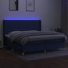 vidaXL Letto a Molle Materasso e LED Blu 200x200cm in Tessuto