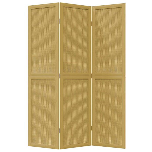 vidaXL Divisorio Ambienti 3 Pannelli Marrone Scuro Massello Paulownia