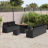 vidaXL Set Divano da Giardino con cuscino 10 pcs Nero polyrattan