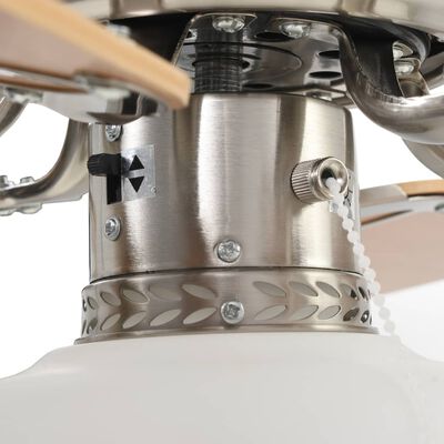 vidaXL Ventilatore da Soffitto Decorato con Luce 82 cm Marrone Chiaro