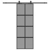 vidaXL Porta Scorrevole Set Ferramenta Nera 76x205 cm Vetro Temperato