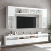 vidaXL Set Mobili TV a Muro 8 pz con Luci LED Bianco