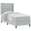 vidaXL Letto a molle con materasso Grigio chiaro 90 x 190 cm Velluto