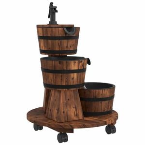 vidaXL Fontana Acqua con Pompa e Ruote 55x55x80cm Legno Massello Abete