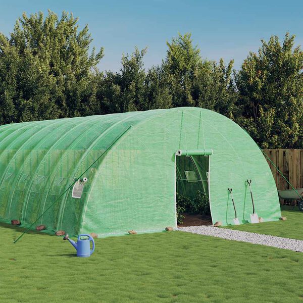 vidaXL Serra con Telaio in Acciaio Verde 120 m&sup2; 20x6x2,85 m