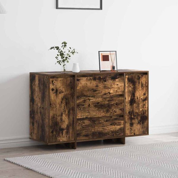 vidaXL Credenza Rovere fumé 120 x 41 x 75 cm Legno multistrato
