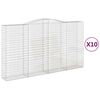 vidaXL Cesti Gabbioni ad Arco 10 pz 400x50x220/240 cm Ferro Zincato