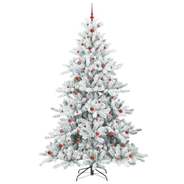 vidaXL Albero di Natale Artificiale con Rami Pieghevoli Bianco 240 cm