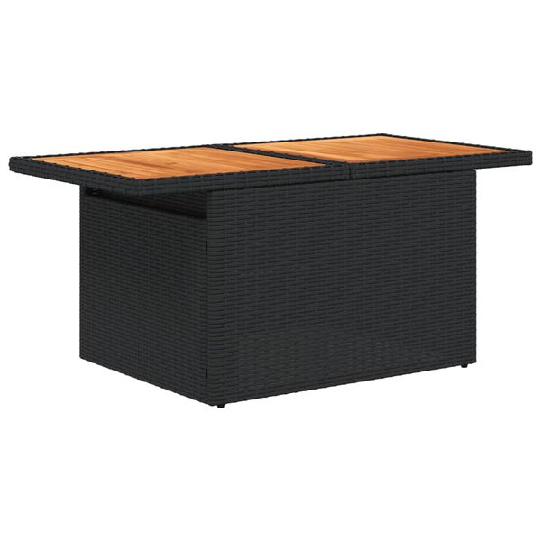 vidaXL Set Divani da Giardino 2 pz con Cuscini Nero Polyrattan Acacia