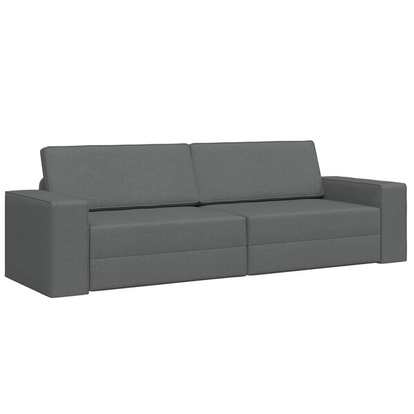 vidaXL Divano letto 200cm Grigio scuro Tessuto