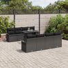 vidaXL Set Divano da Giardino con cuscino 9 pcs Nero polyrattan