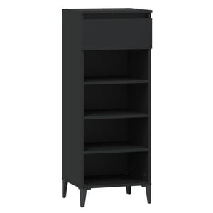 vidaXL Scarpiera Nera 40x36x105 cm in Legno Multistrato