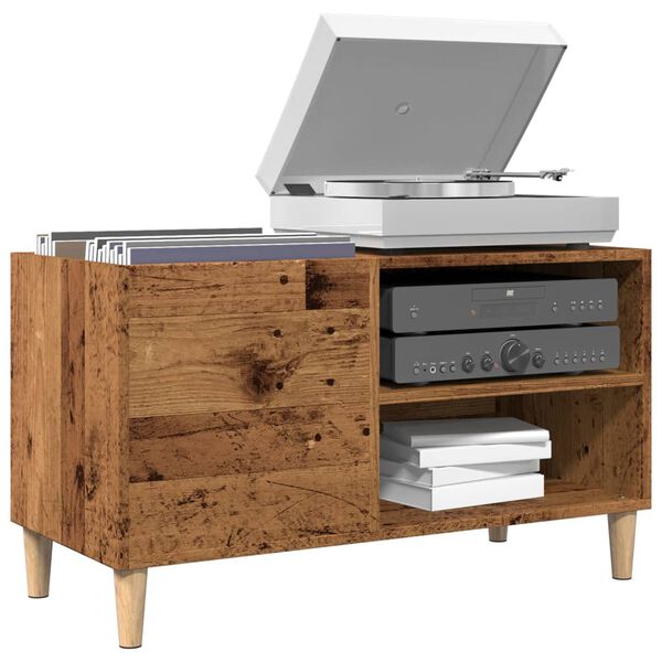 vidaXL Mobile Porta Dischi Legno Antico 84,5x38x48cm Legno Multistrato