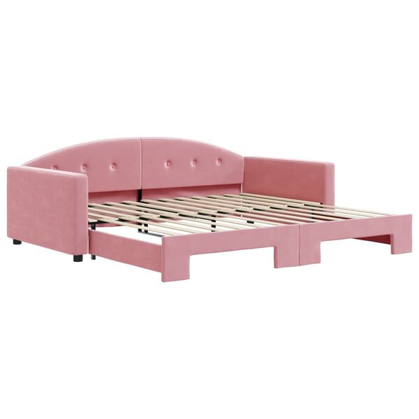 vidaXL Divano Letto con Letto Estraibile Rosa 100x200 cm in Velluto