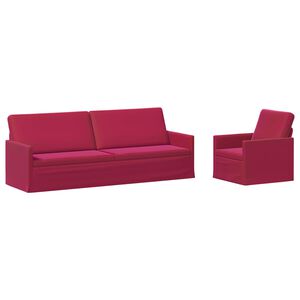 vidaXL Set di divani 2 pcs Rosso Vino Velluto (V)