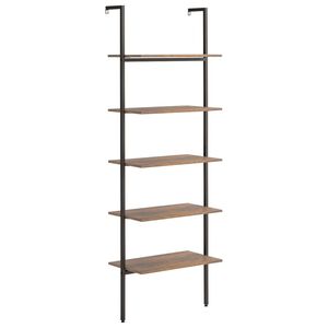vidaXL Scaffale Pendente 5 Livelli Marrone Scuro e Nero 64x35x185 cm