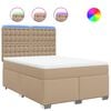 vidaXL Giroletto a Molle con Materasso Cappuccino 160x200cm Similpelle