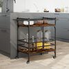 vidaXL Carrello da Cucina Rovere Fumo 82x40x78,5 cm Legno Multistrato