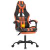 vidaXL Sedia da Gaming Girevole Poggiapiedi Nero Arancione Similpelle