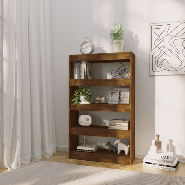 vidaXL Libreria/Divisorio Rovere Fumo 80x30x135 cm in Truciolato