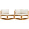 vidaXL Set Divani da Giardino 2 pz con Cuscini Bianco Crema in Acacia