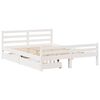 vidaXL Letto senza Materasso Bianco 135x190 cm Legno Massello di Pino