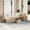 vidaXL Set Divano da Giardino 8 pz con Cuscini Beige in Polyrattan