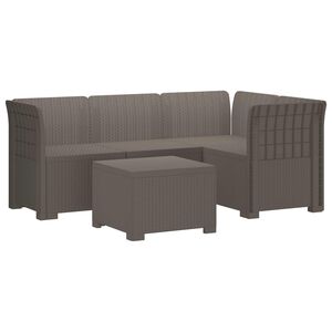 vidaXL Divano da giardino 4 posti aspetto rattan PP Grigio Chiaro