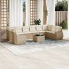 vidaXL Set Divani da Giardino 11 pz con Cuscini Beige in Polyrattan