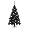 vidaXL Albero di Natale artificiale con luci integrate Nero 180 cm PVC