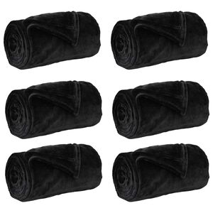 vidaXL Coperte da Pile 6 pz Nero 150 x 200 cm 4.68 kg Panno