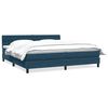 vidaXL Giroletto a Molle con Materasso Blu Scuro 180x210 cm in Velluto