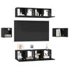 vidaXL Set mobile TV 6 pcs Rovere nero Legno multistrato