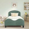 vidaXL Struttura letto bambini con testata Verde Mare 90 x 200 cm