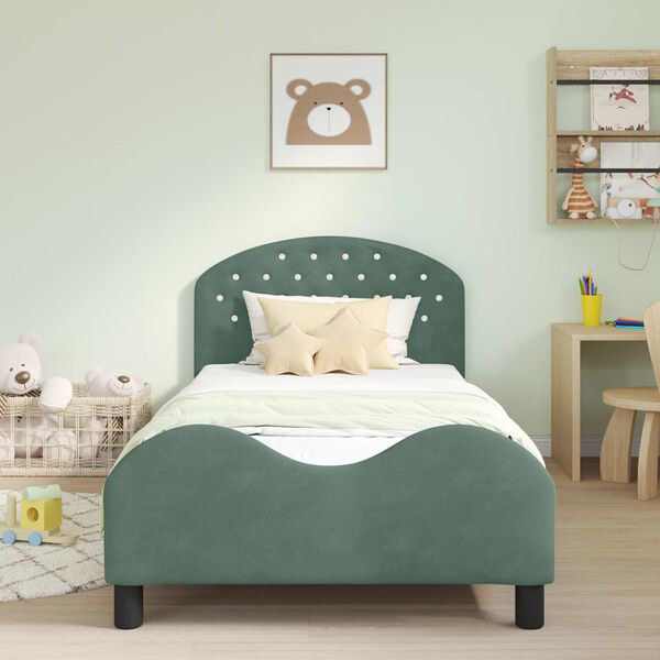vidaXL Struttura letto bambini con testata Verde Mare 90 x 200 cm